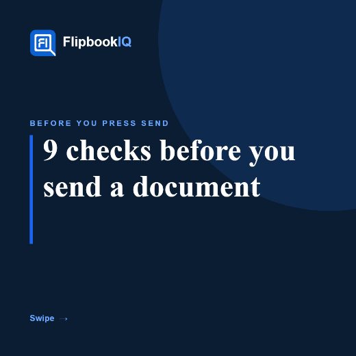 Cover of Carousel: 9 checks before you send a document