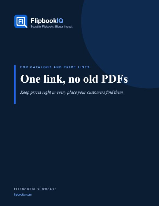 Cover of For catalogs and price lists: one link, no old PDFs