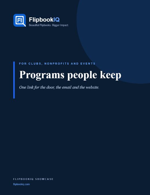 Cover of For clubs, nonprofits and events: programs people keep