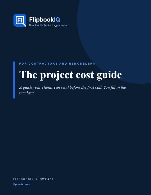 Cover of For contractors: a project cost guide your clients keep