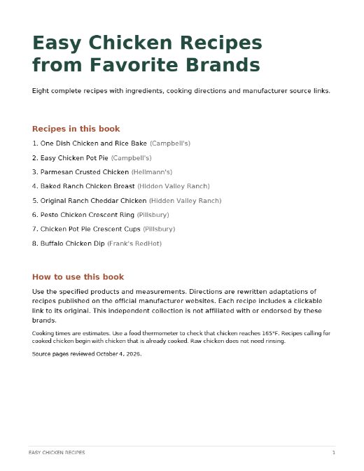 Cover of Easy Chicken Recipes