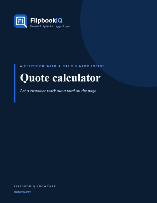 Cover of A quote calculator inside a price list