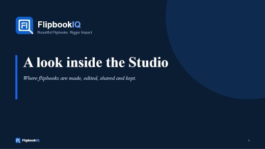 Cover of A guided look at the FlipbookIQ Studio