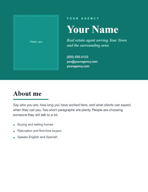 Agent profile template preview