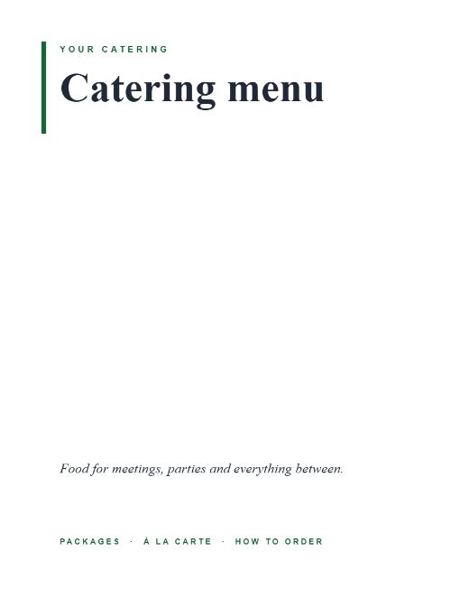 Catering menu template preview