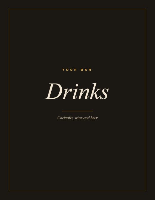 Drinks list template preview