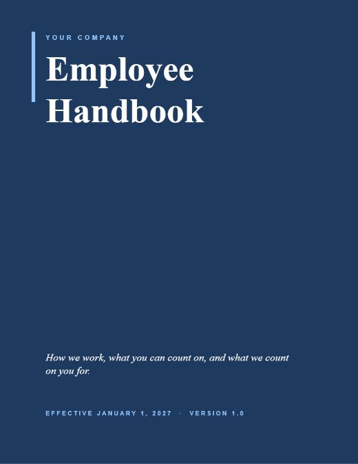 Employee handbook template preview