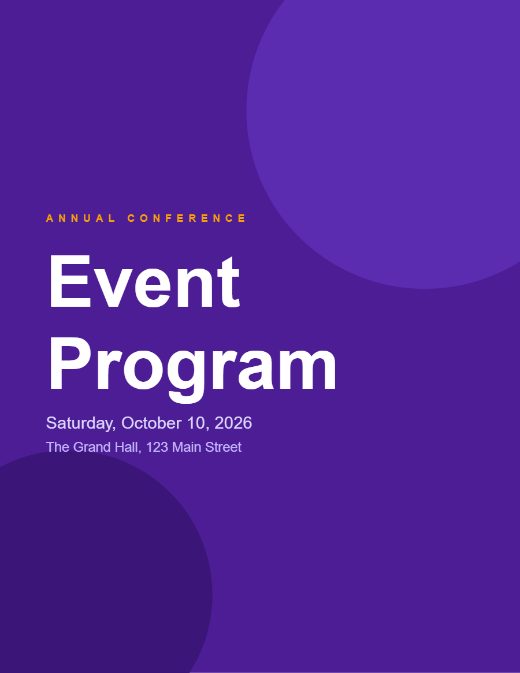 Event program template preview