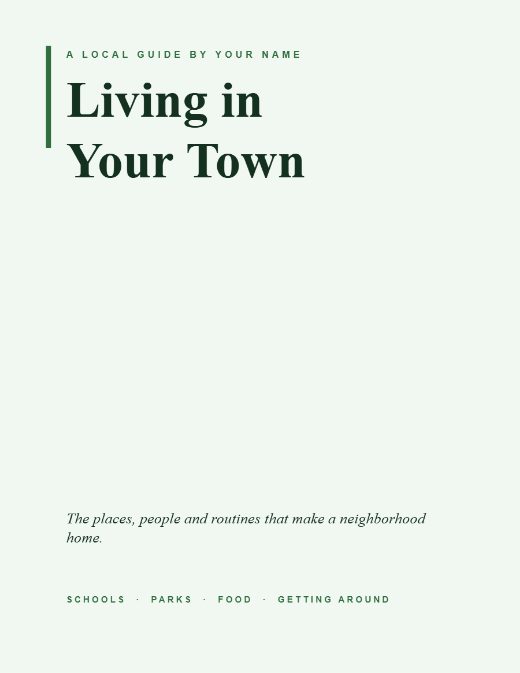 Neighborhood guide template preview