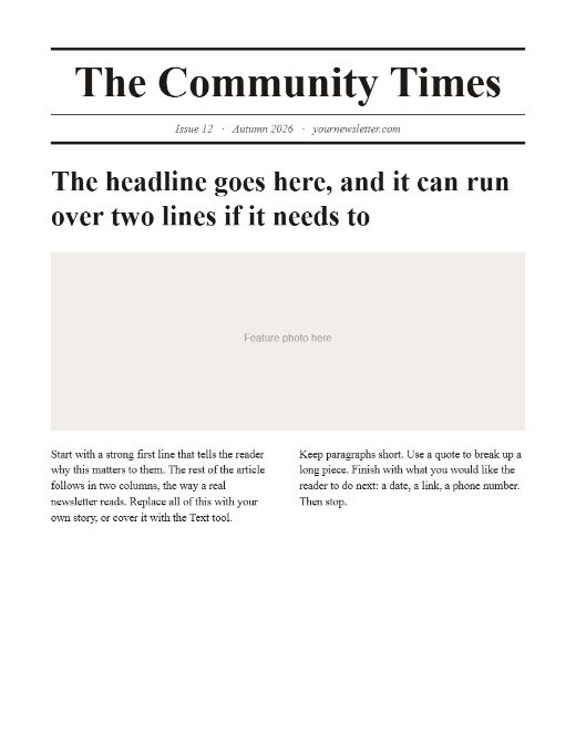 Newsletter template preview