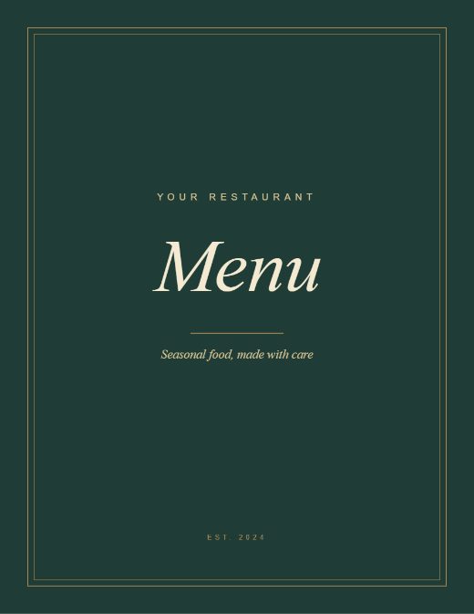 Restaurant menu template preview