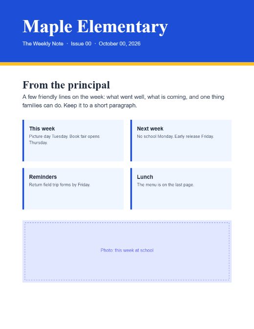 School newsletter template preview